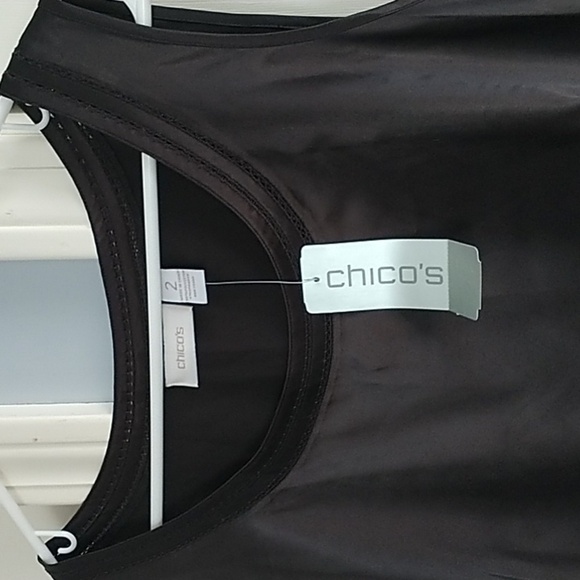 Chico's Black Sophisticated Tank Shell Chico's 2 (M) - Picture 2 of 8